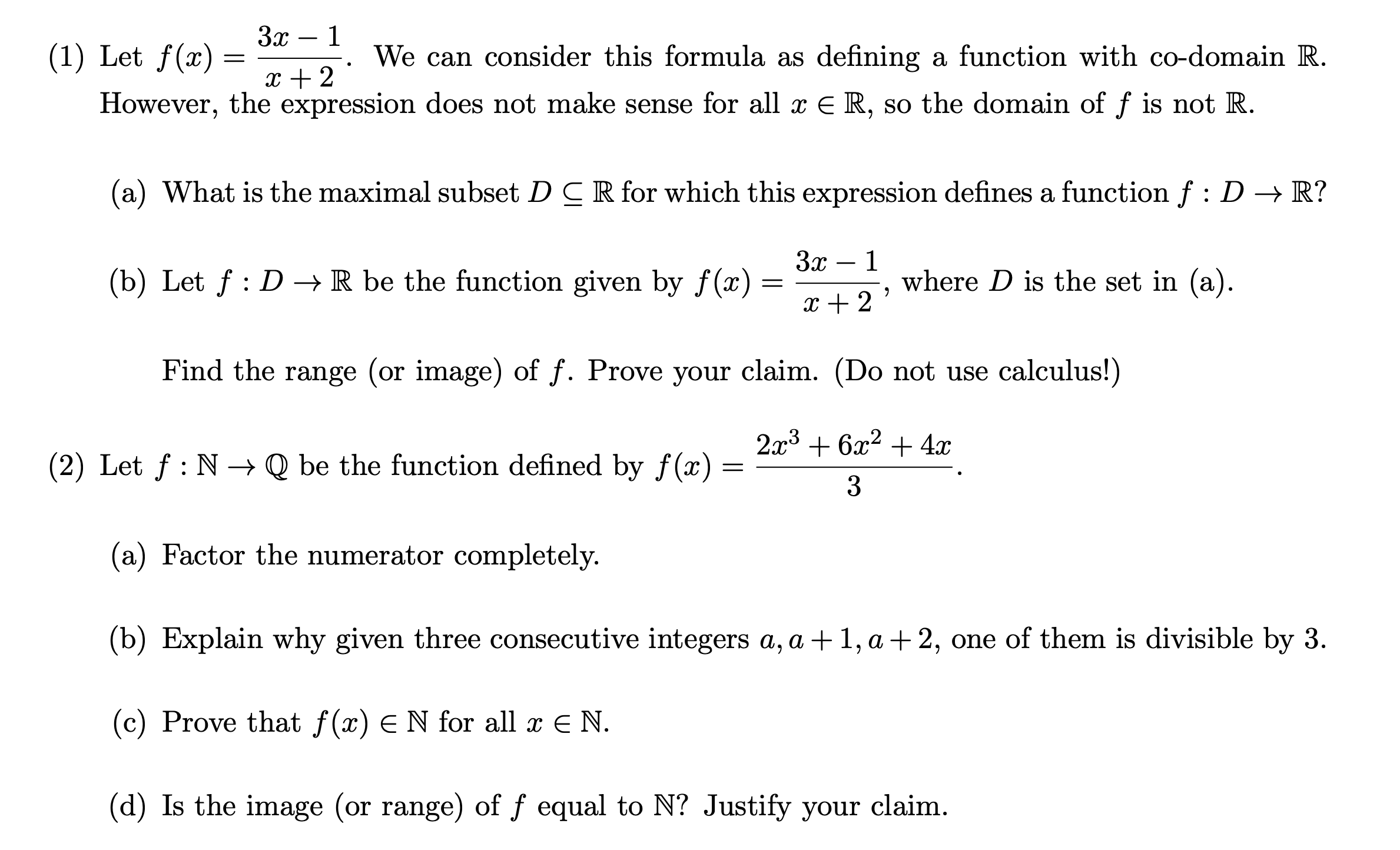 3x - 1 (1) Let f(ac) = ac + 2 We