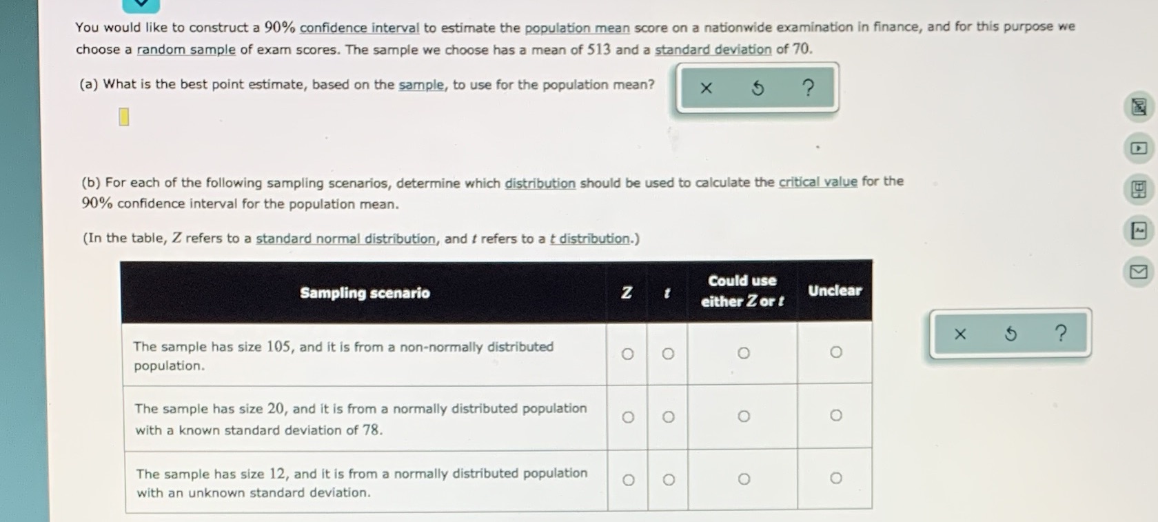 You would like to construct a 90% confidence interval to estimate