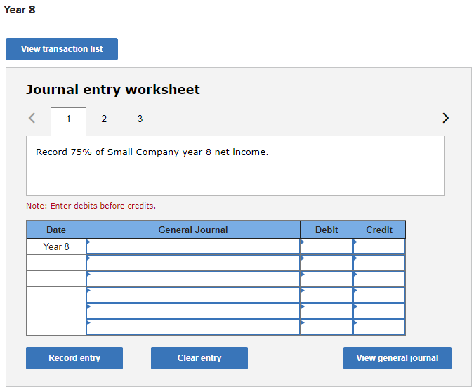 , Year 8 , indicated a loss of $20,700 should be reported