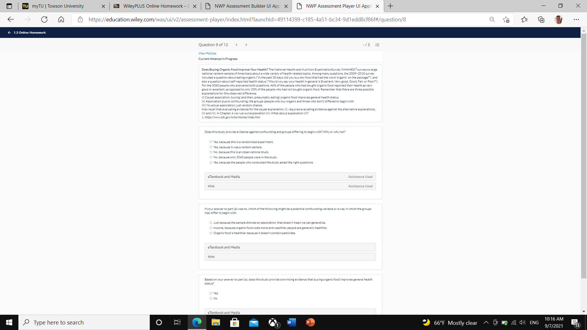 On x Bb WileyPLUS Online Homework - E X NWP Assessment Builder