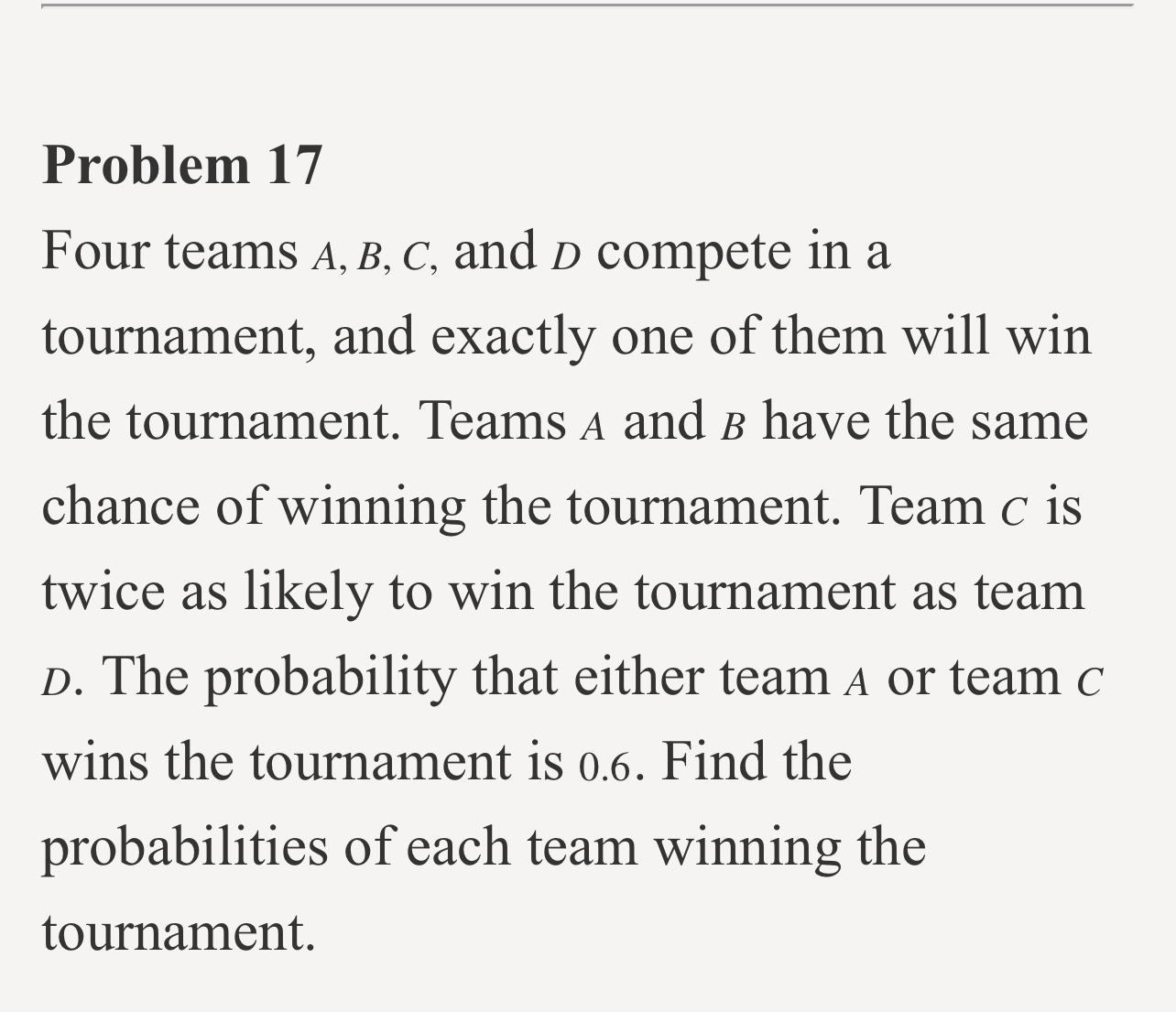 and B play a soccer match, and we are interested in the