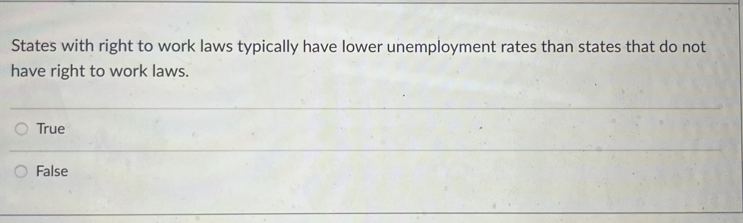  States with right to work laws typically have lower unemployment rates