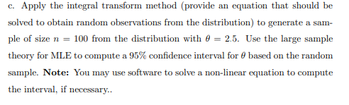  e. Apply the integral transform method [provide an equation that should