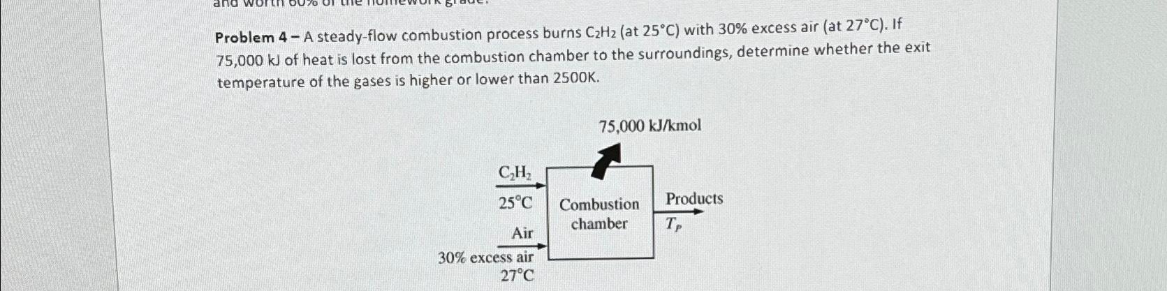 Problem 4-A steady-flow combustion process burns at 25\\\\deg C ) with