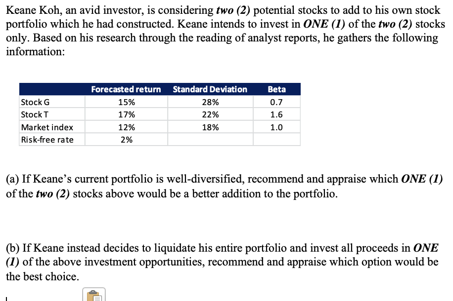 a) Do we use CAPM formula for this? to find the return