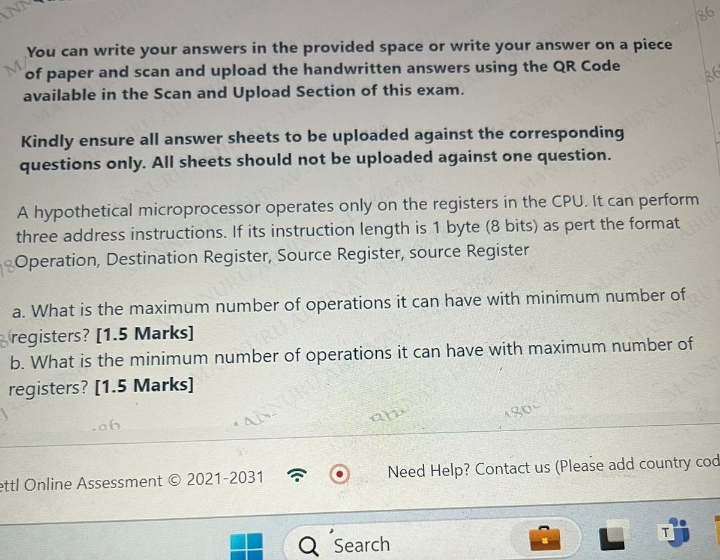 a microprocessor has a decrement memor You can write your answers