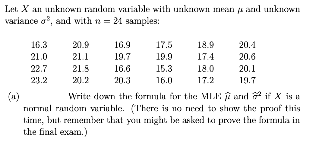 Probability and Statistics - Maximum Likelihood Estimation and Chi-Square Test Let X