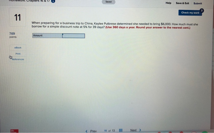  Ib & 1 Saved Help Save & Exit Submit Check my