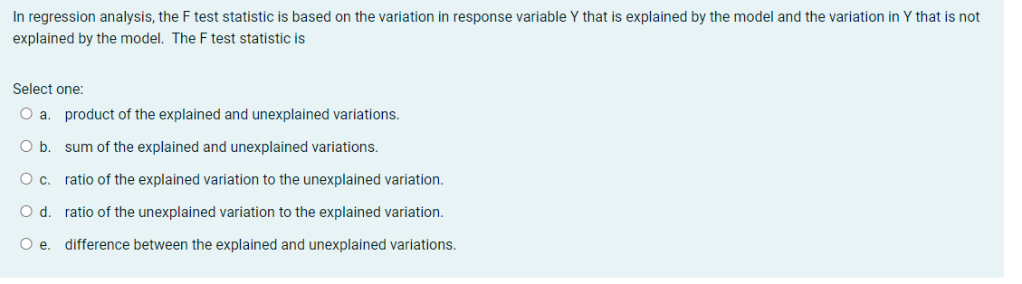 5 explanatory variables. The number of degrees of freedom associated with the