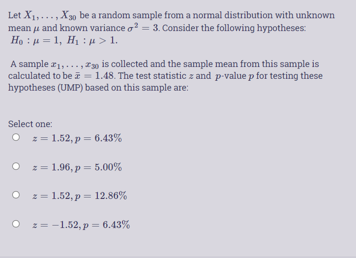  Let X1, . .., X30 be a random sample from a