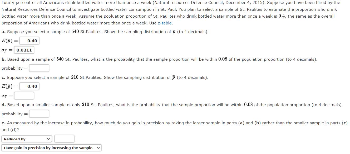 Assignment: Chapter 7 AssignmentExercise 07.35 Algorithmic Fourty percent of all Americans drink
