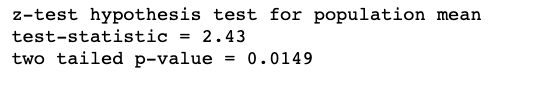 P-value. See Step 3 in the Python script. (Note that Python methods