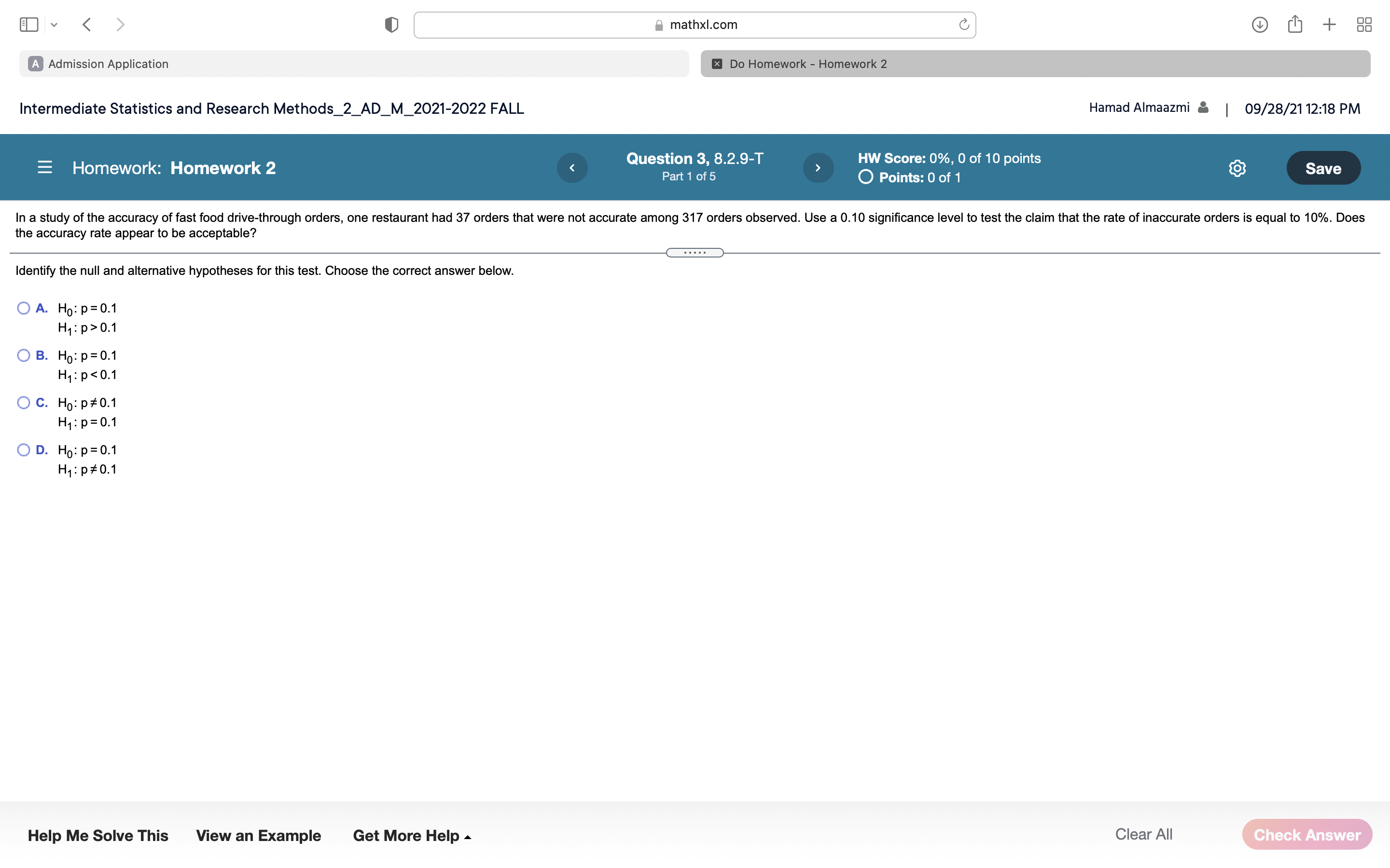 Score: 0%, 0 of 10 points 0 Points: 0 of1 E Homework: