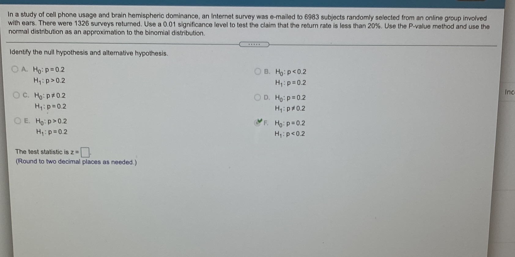 Can you please help me answer the second question In a study