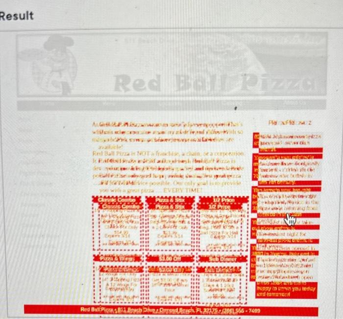 Sendwiches Red Ball Pizza is NOI a franchise, a chair, or a