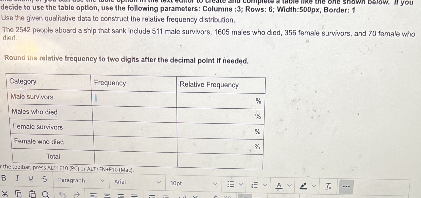Question 11 create and complete a table like the one shown below.