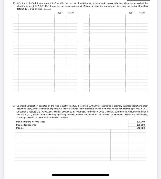 in everything. there's 3 questions total. 1) Using the information given on