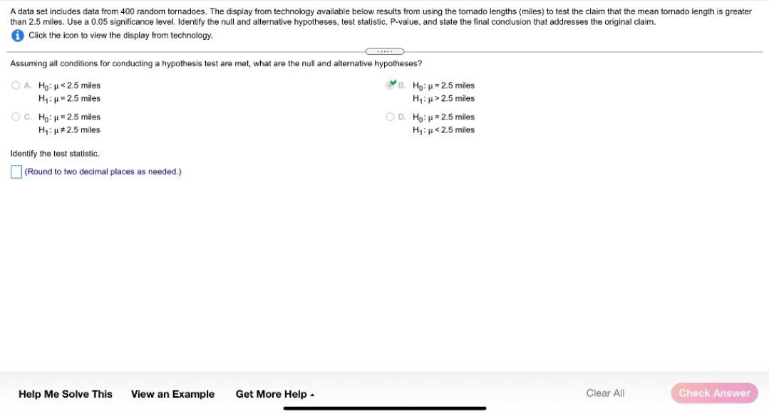 identify test static and p value too A data set includes data