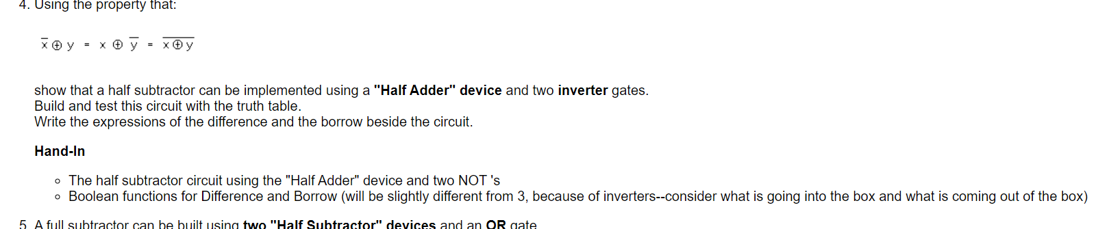 4. Using the property that: xo y = x + y