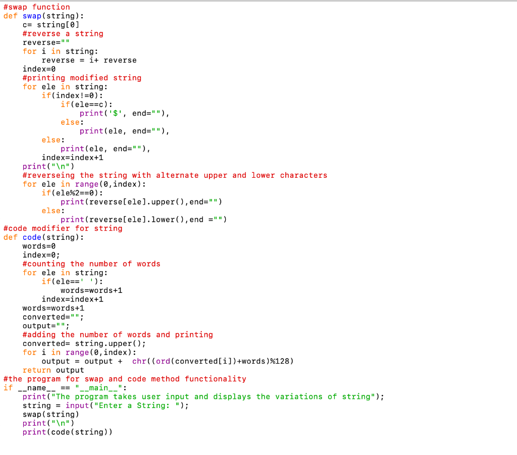 I need help writing this python code. It needs to be in