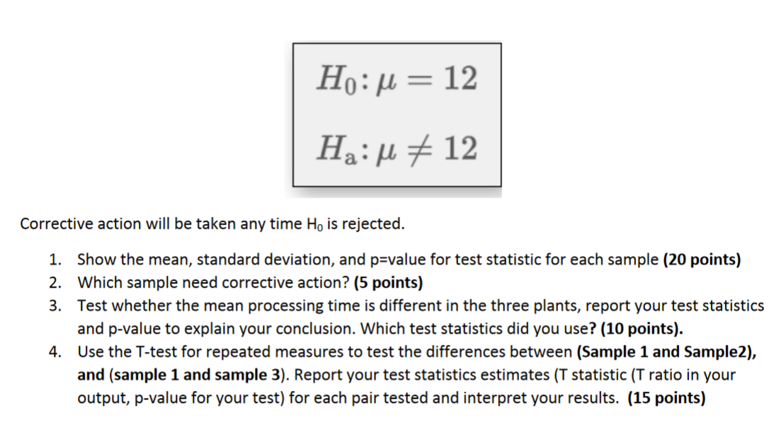 for this question Four random samples of size 30 were taken periodically