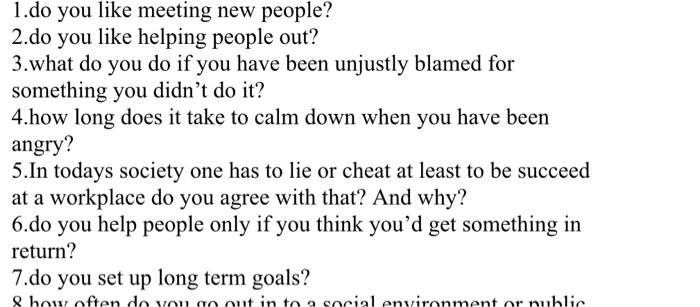 i need an interview answer about those questions 1.do you like meeting