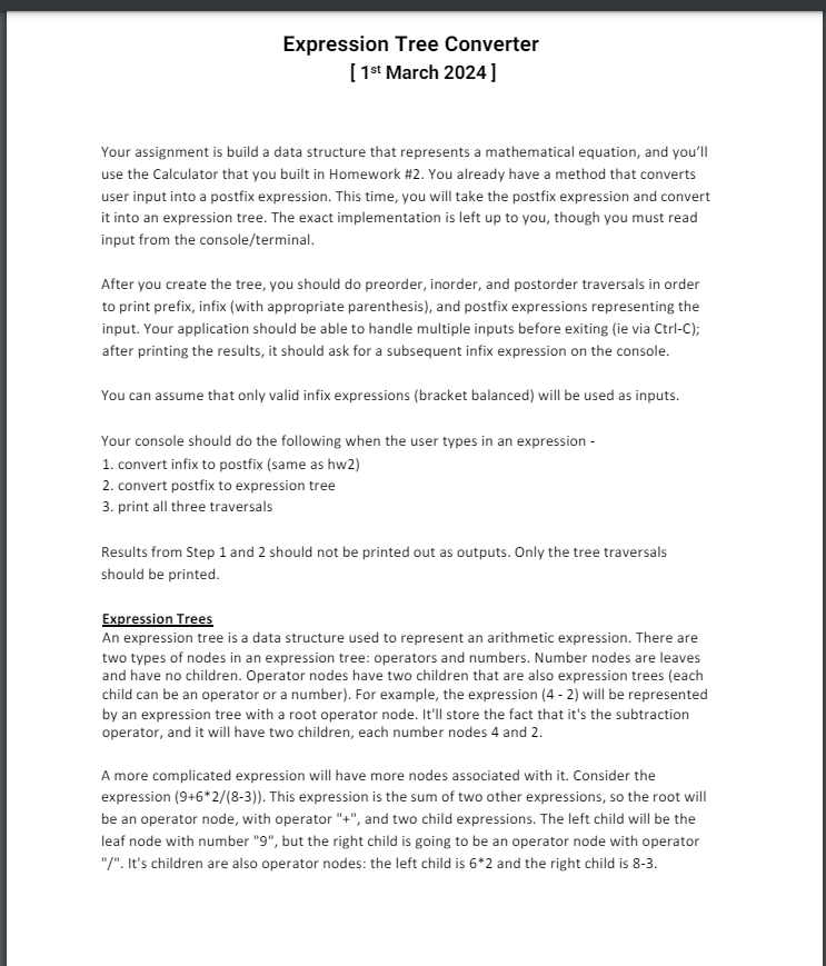  March 2024] Your assignment is build a data structure that represents