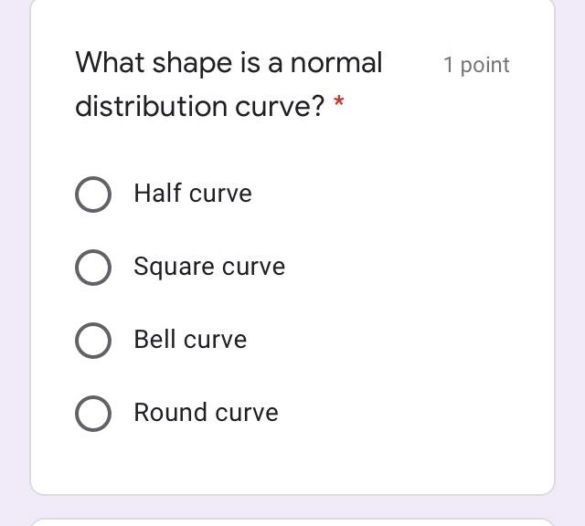 center of the curve 1 point represents what value of a data
