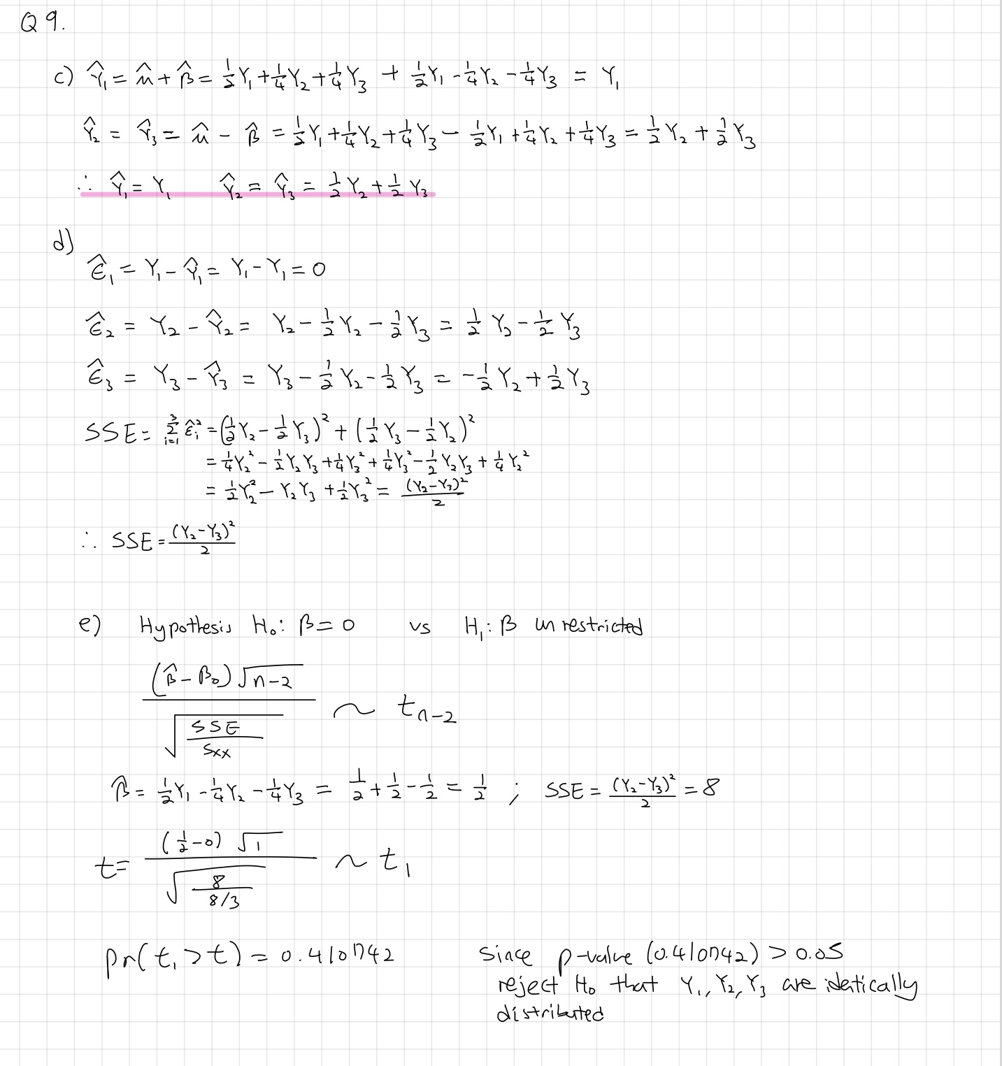 should set the H0 and H1 for t-test. If I have done