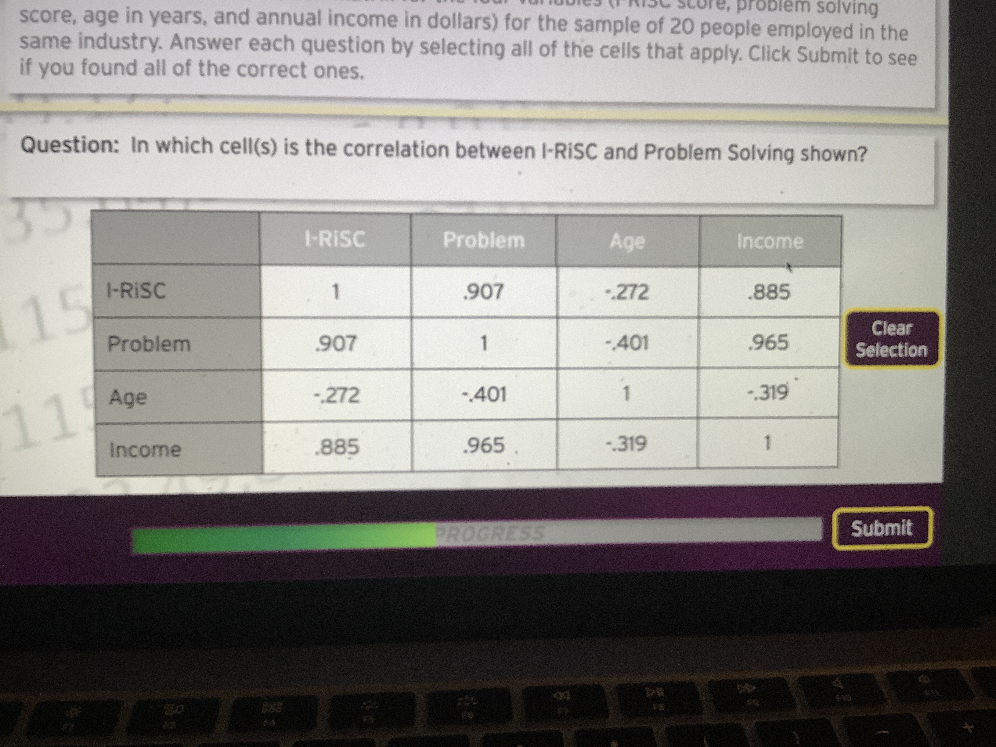 Please I need answer to this question Core, problem solving score, age