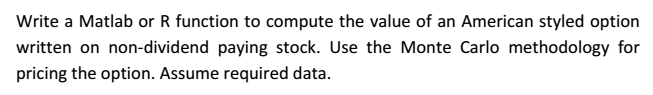  Write a Matlab or R function to compute the value of