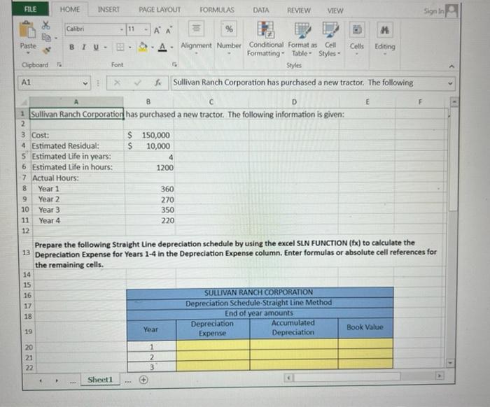 Provide excel = function to fill in yellow rows, show input in