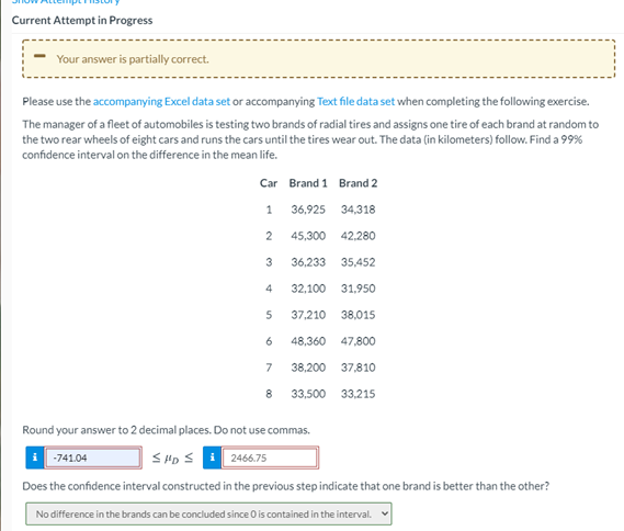  Current Attempt in Progress Your answer is partially correct. Please use