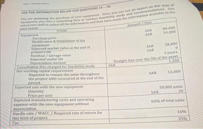  Can you please solve Question 15 , 17 , 18 USE