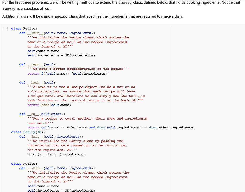 PROBLEM: [] class AD (dict): definit__(self, *args, **kwargs) : "" "This initializer