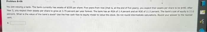 has assets of $335 per share. Five years from now (that is,