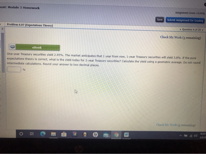  nent: Module 3 Homework Assignment Score: 15.00% Save Submit Assignment for