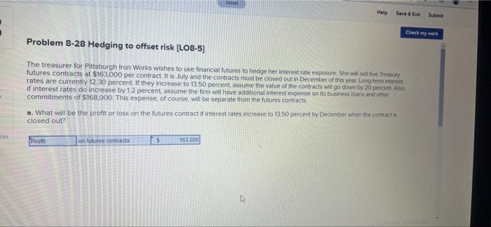  t Help Seve & Ext Submit Check my work Problem 8-28