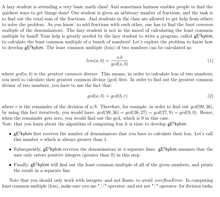  A lazy student is attending a very basic math class! And