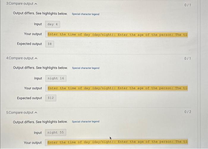 holds a person's age, and outputs a movie ticket price. Movie prices