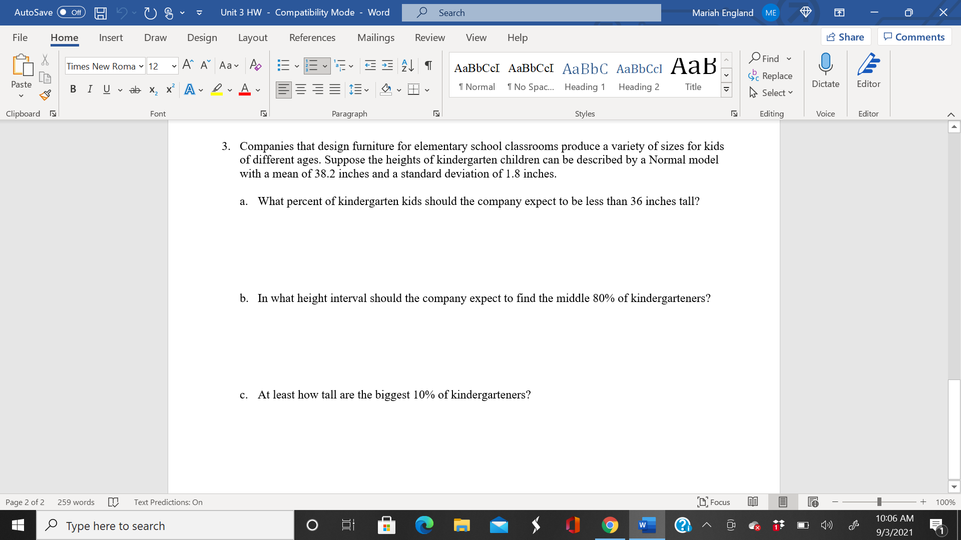 - Word 9 Search Mariah England ME X File Home Insert Draw