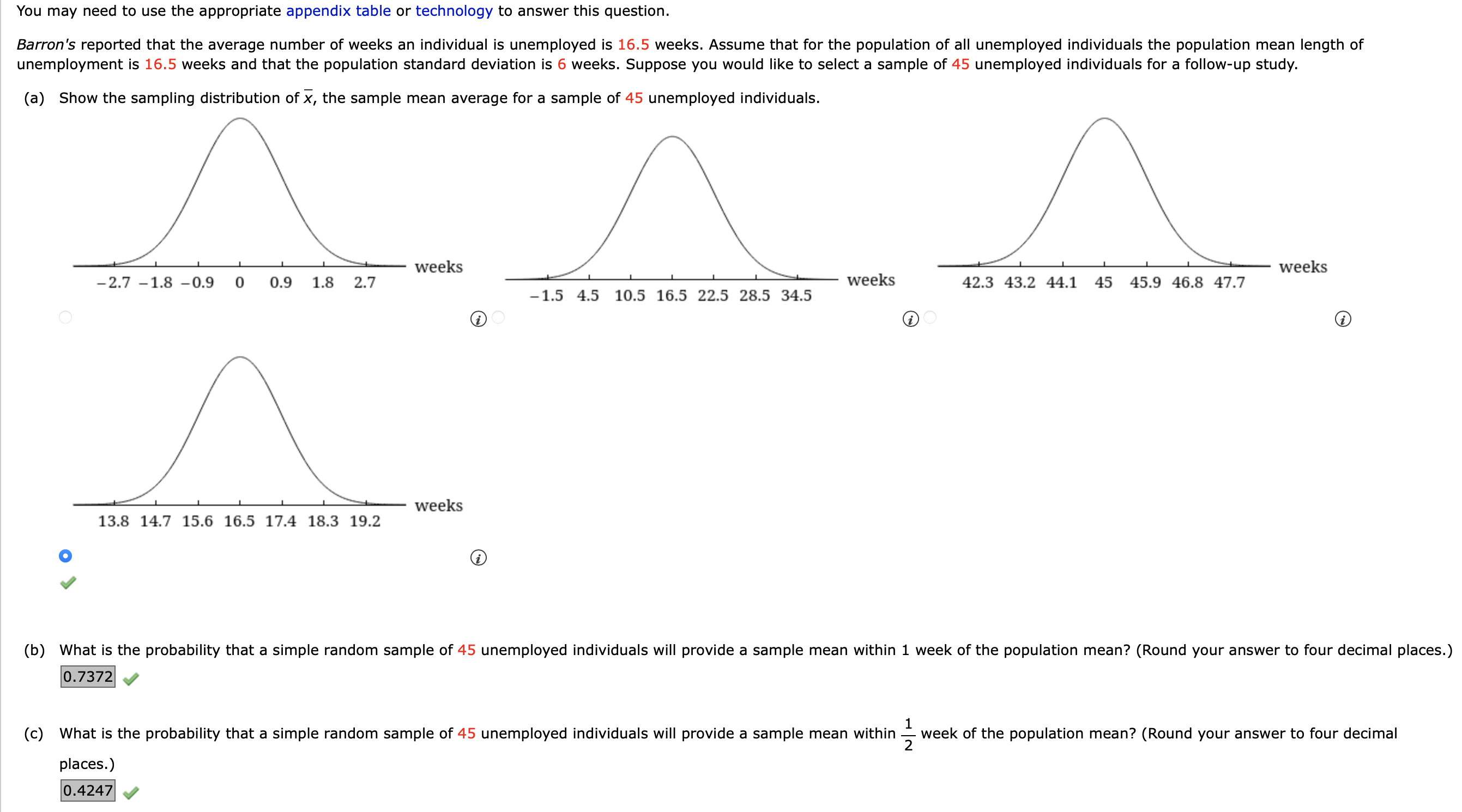  You may need to use the appropriate appendix table or technology