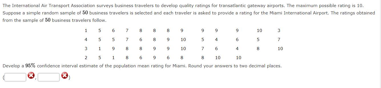 Chapter 8 AssignmentExercise 08.17 Algorithmic The International Air Transport Association surveys busmess