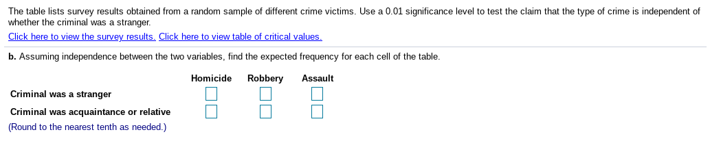 please help The table lists survey results obtained from a random sample
