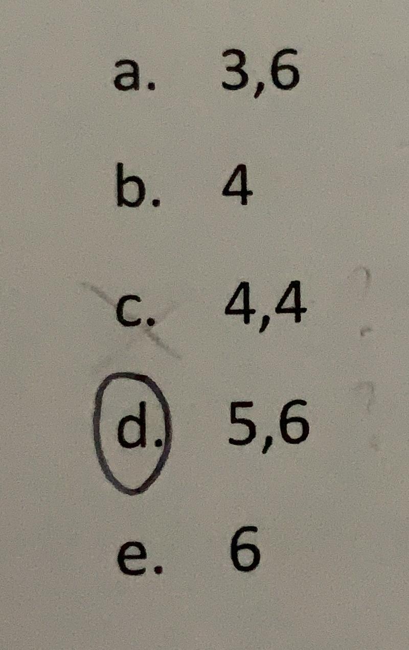 12 P[X = x] VI Wa. 3,6 b. 4 C. 4.4 d.