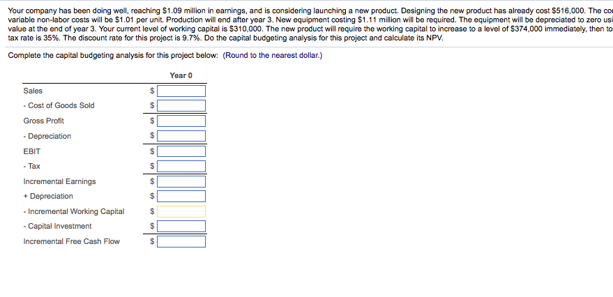 Here is the full question: Your company has been doing well, reaching