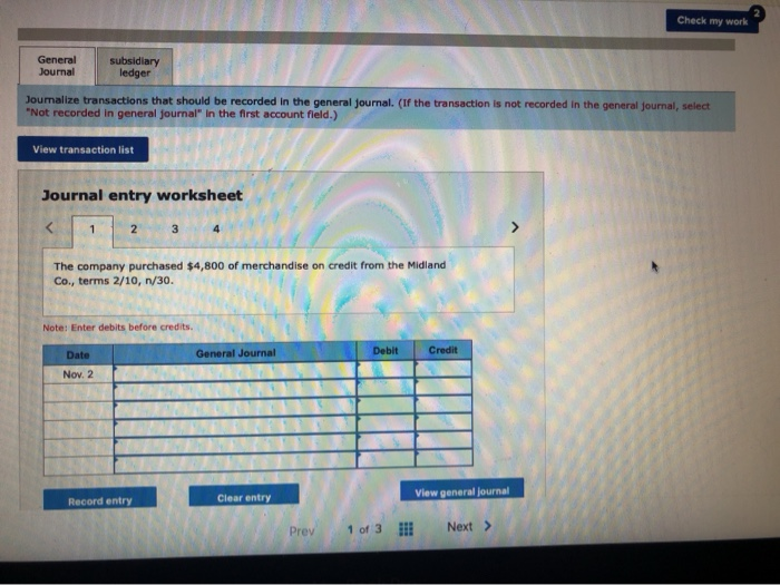 work QS 7-11 Entries in the general journal LO P1, P2, P3,