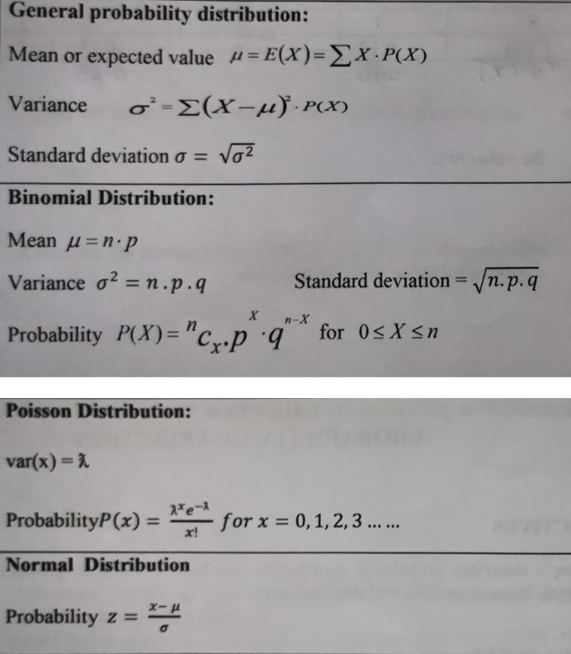 EX . P(X) Variance 0 = E ( X-/). P(X) Standard deviation