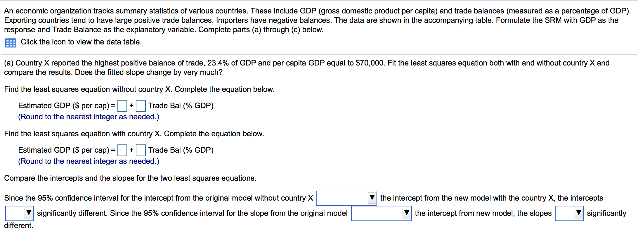 fits considered in part (a). A. The value of r is significantly