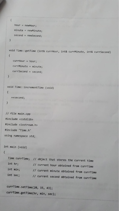 hour; // current hour in military time int minute; // current minute
